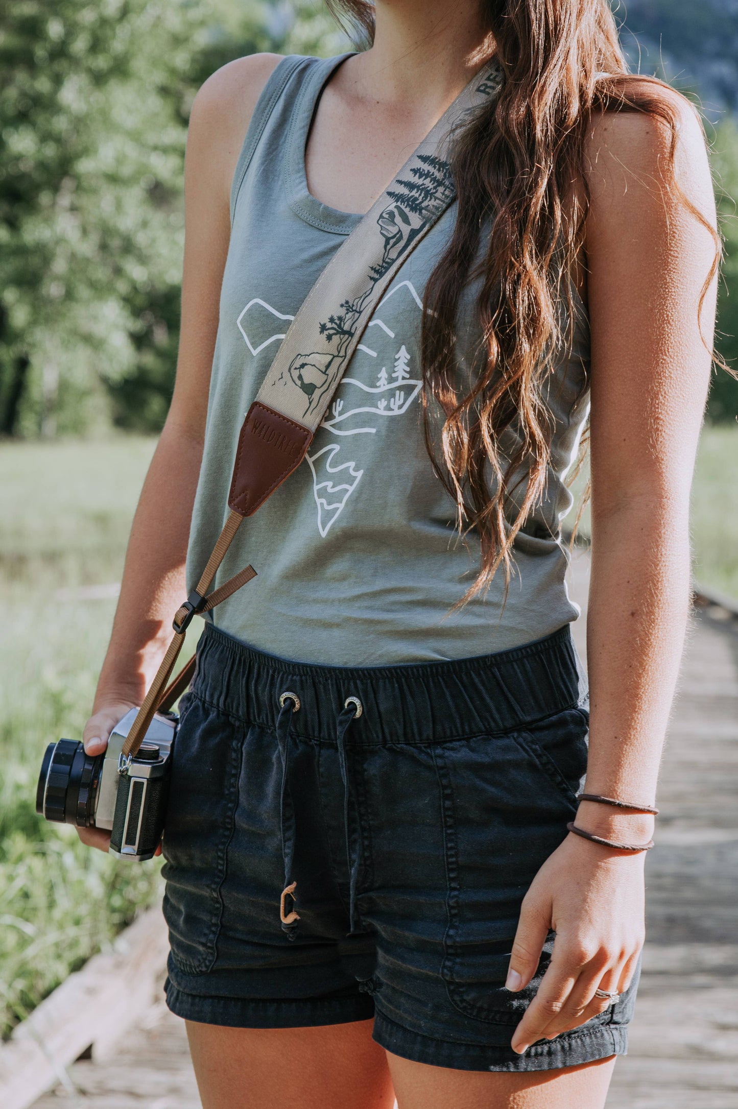 National Park Inspired Camera Strap Brown