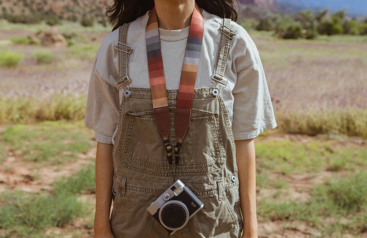 Retro Striped Camera Strap